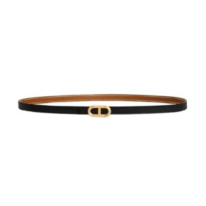 Hermes Maillon H belt Buckle & Reversible Leather Strap 13mm Noir / Gold H010751UC06